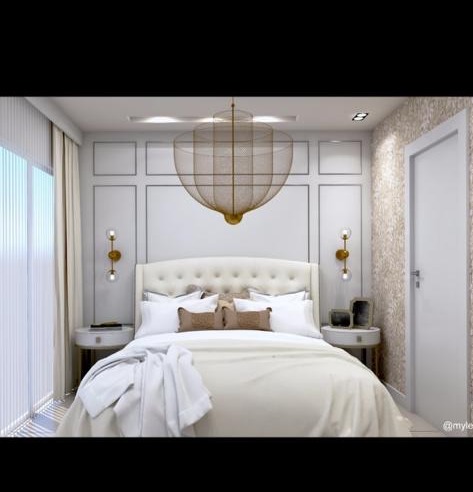 3D render of the panelled bedroom wall before fabrication